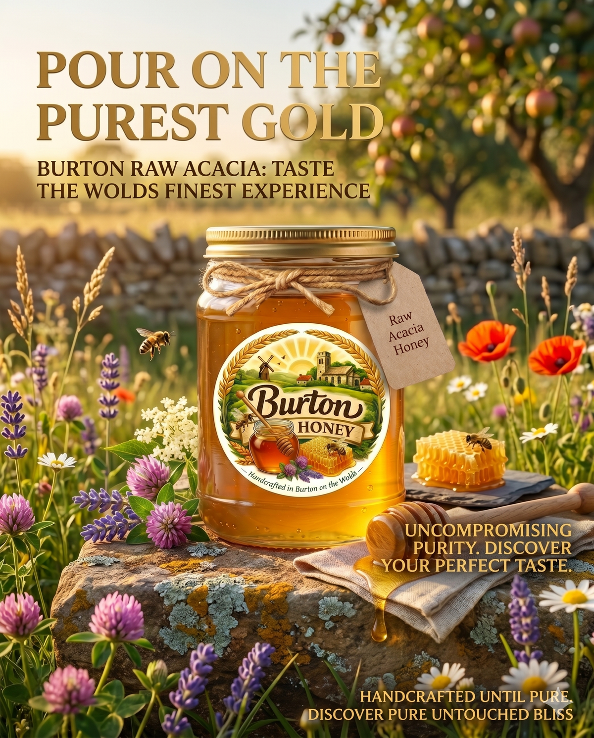 Premium Raw Acacia Honey (340g) | The Clear Gold