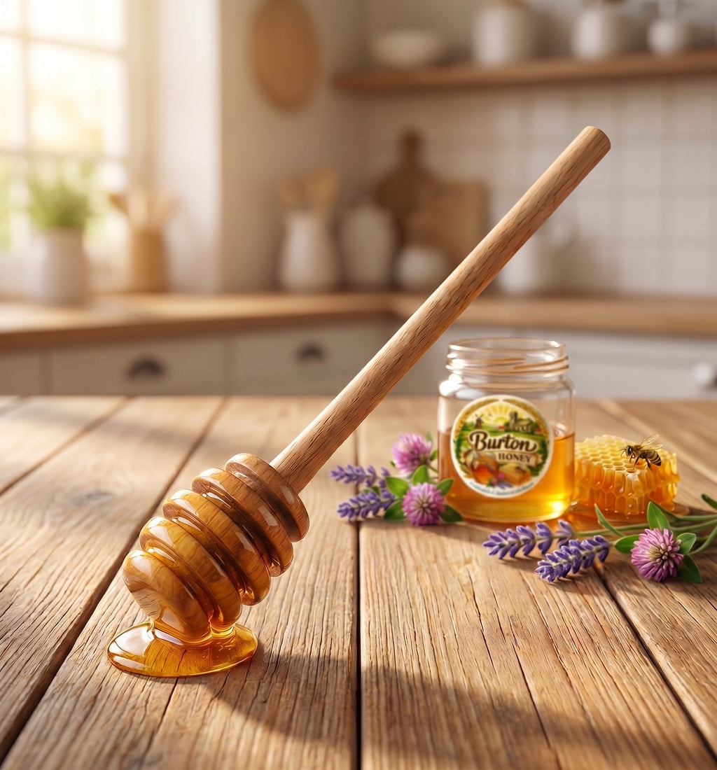 Honey Dipper Stick - Beach Wood Honey Stirrer