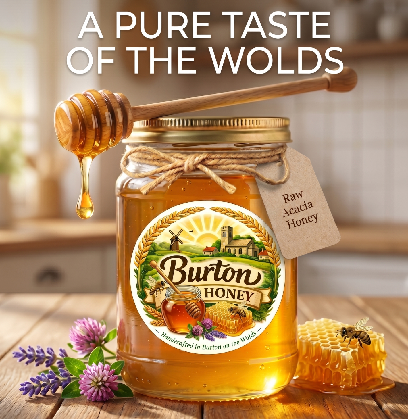 Premium Raw Acacia Honey (340g) | The Clear Gold
