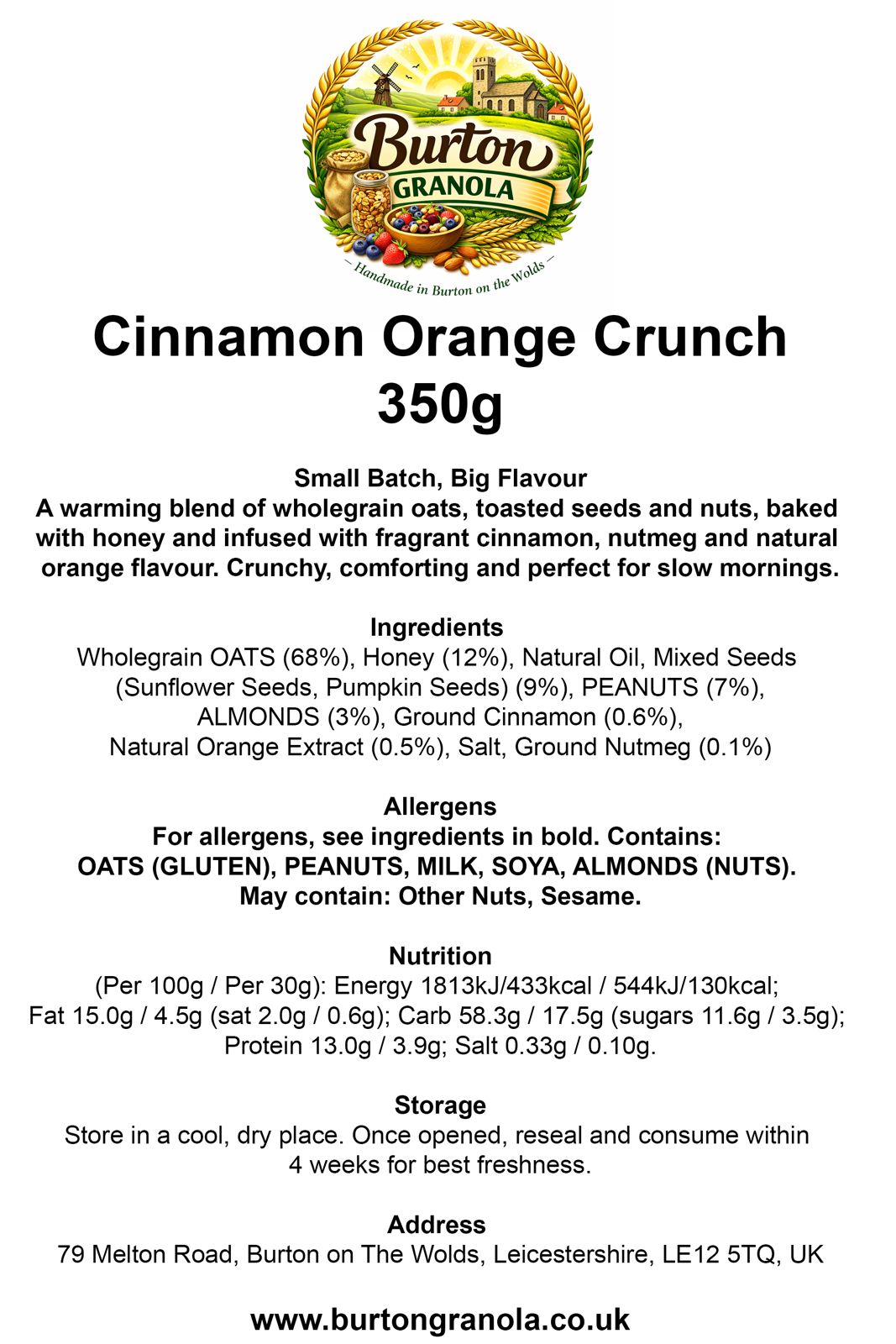 Cinnamon Orange Crunch - 350g
